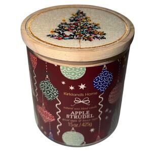Kirkland’s Apple Strudel Candle Holiday Ornament Jar & Embroidered Tree Lid